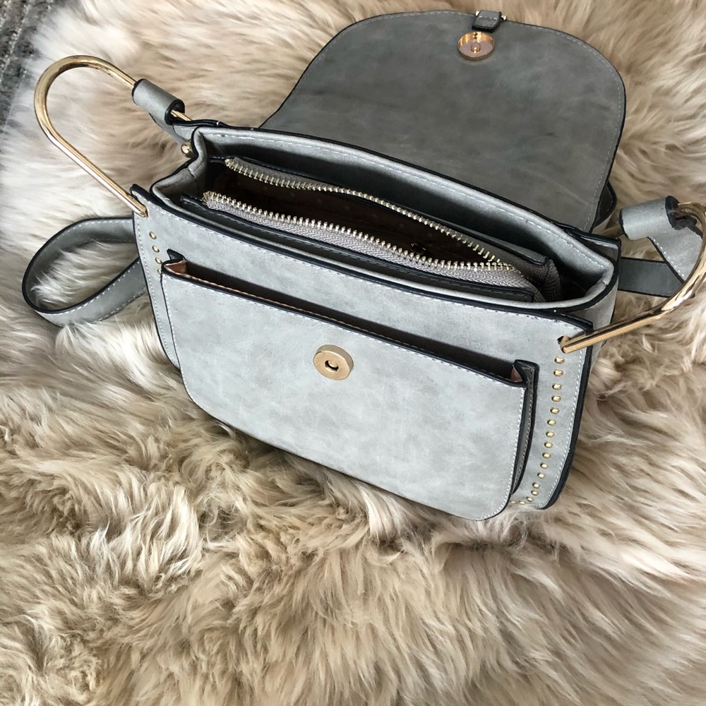 Grey leather bag - Picture 3 of 3